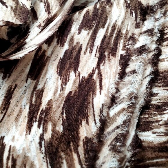 RAYON COTTON FABRIC NEW 112" x 40" ANIMAL PRINT BROWN BEIGE CRAFT SEWING - Picture 5 of 6